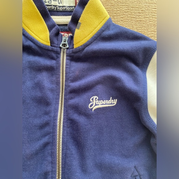 Superdry Logo Jersey Bomber Jacket size medium - Picture 3 of 6